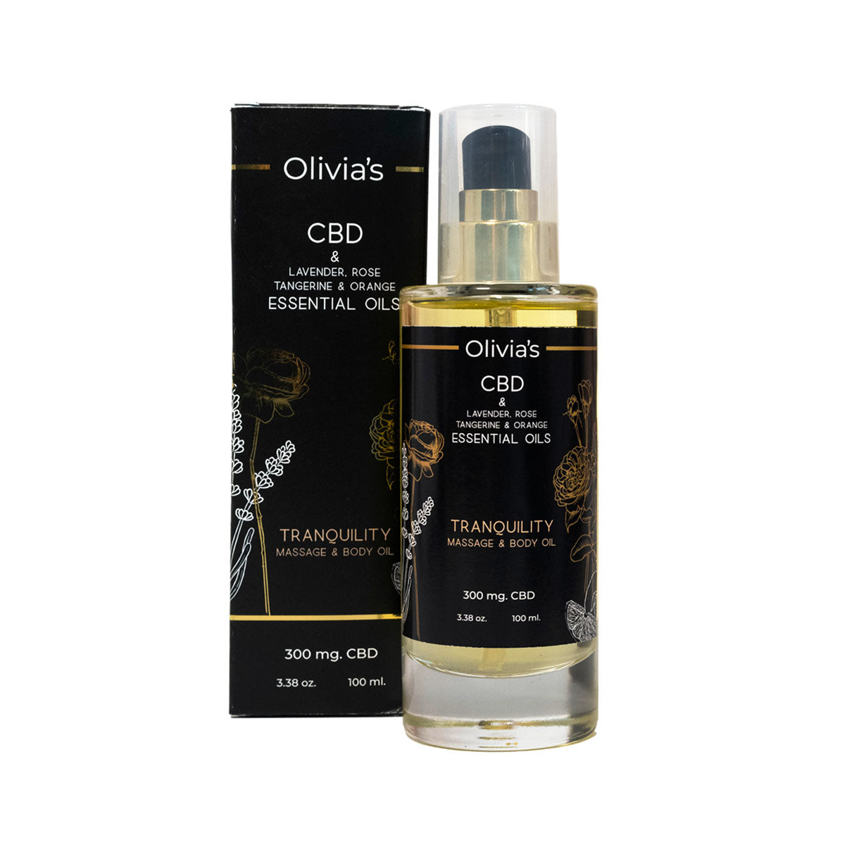 Olivia's Boudoir CBD Tranquility Massage Oil 300mg 3.38oz