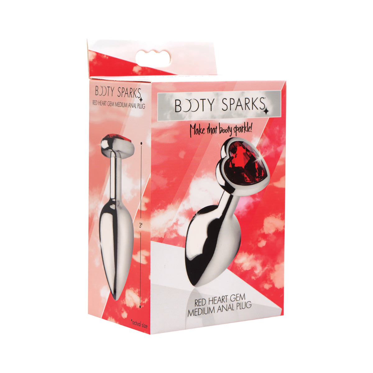 Booty Sparks Red Heart Gem Med Anal Plug