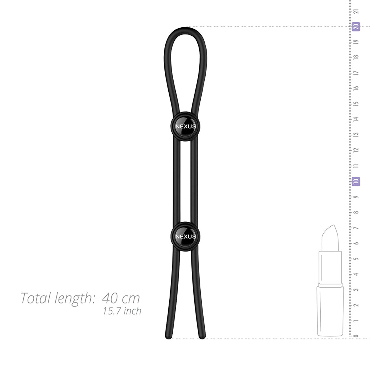 Nexus Forge Adjustable Silicone Cock and Ball Lasso Ring Black