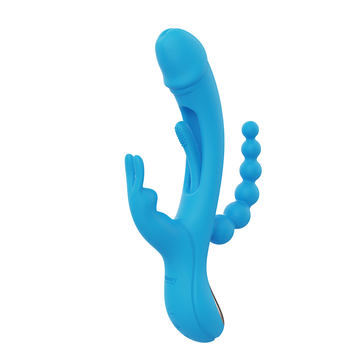 Honey Play Box Trilux Kinky Finger Rabbit Vibrator with Anal Beads Blue