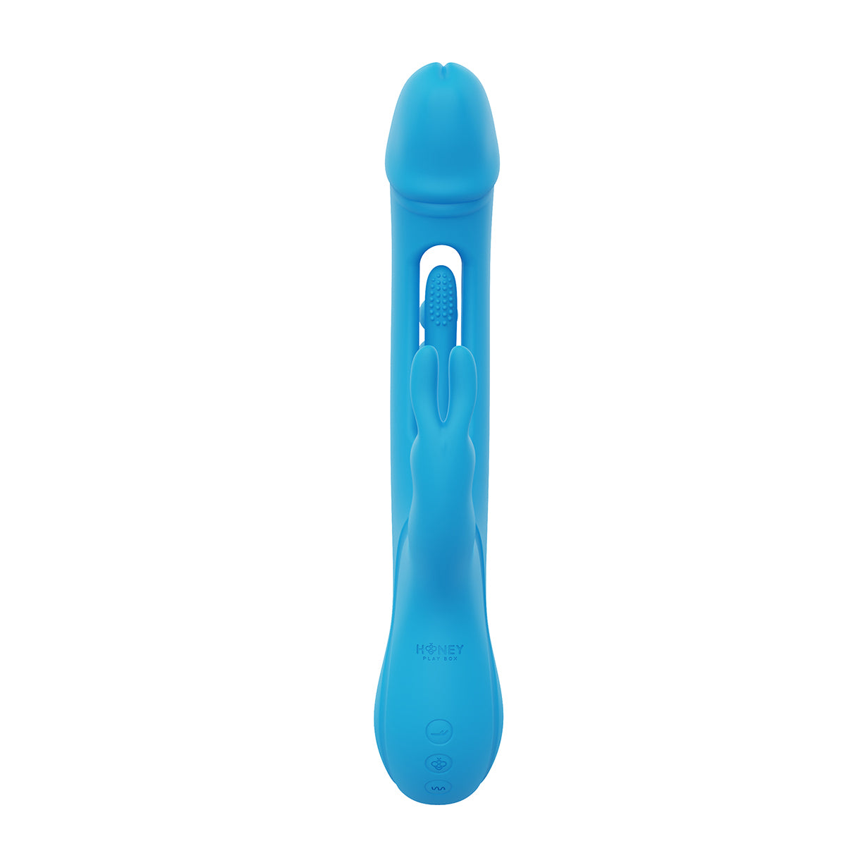 Honey Play Box Trilux Kinky Finger Rabbit Vibrator with Anal Beads Blue