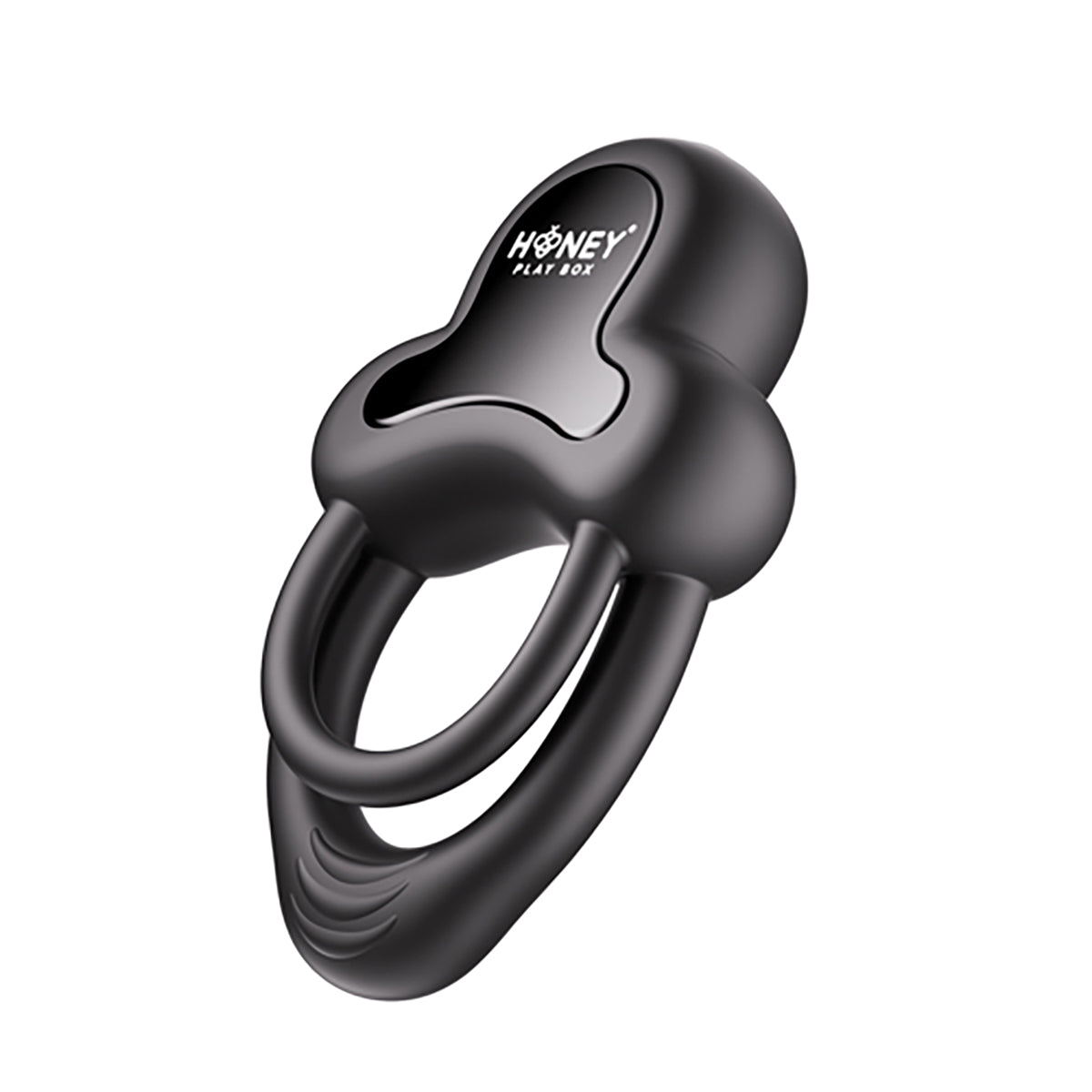 Honey Play Box Anello App-Controlled Vibrating Double Cock Ring with Clitoral Stimulator Black