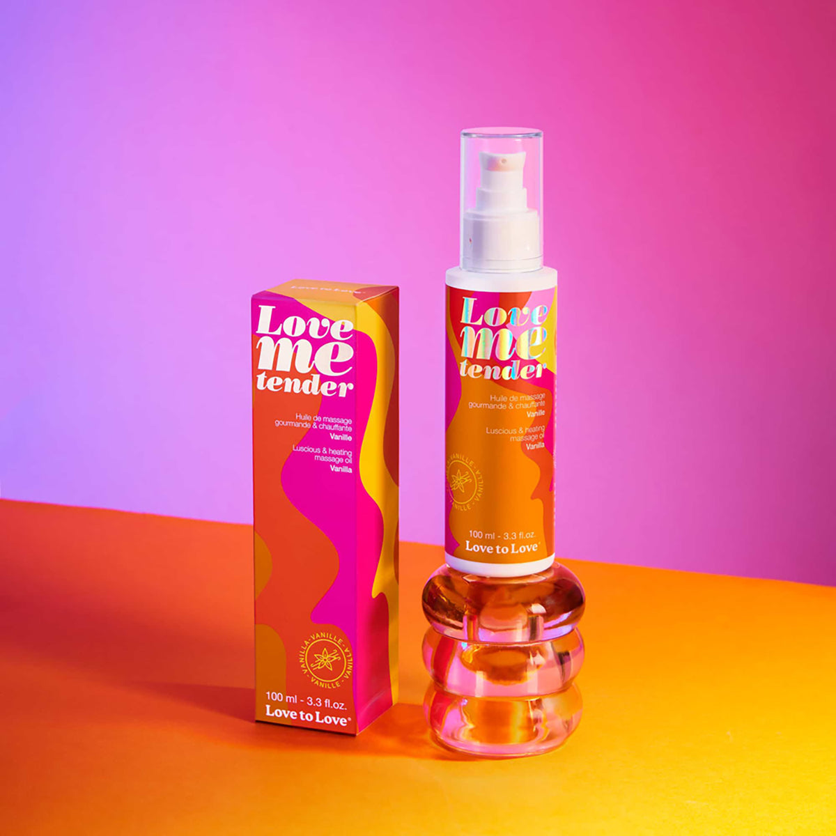 Love to Love Love Me Tender Luscious & Heating Massage Oil Vanilla 3.3 oz.