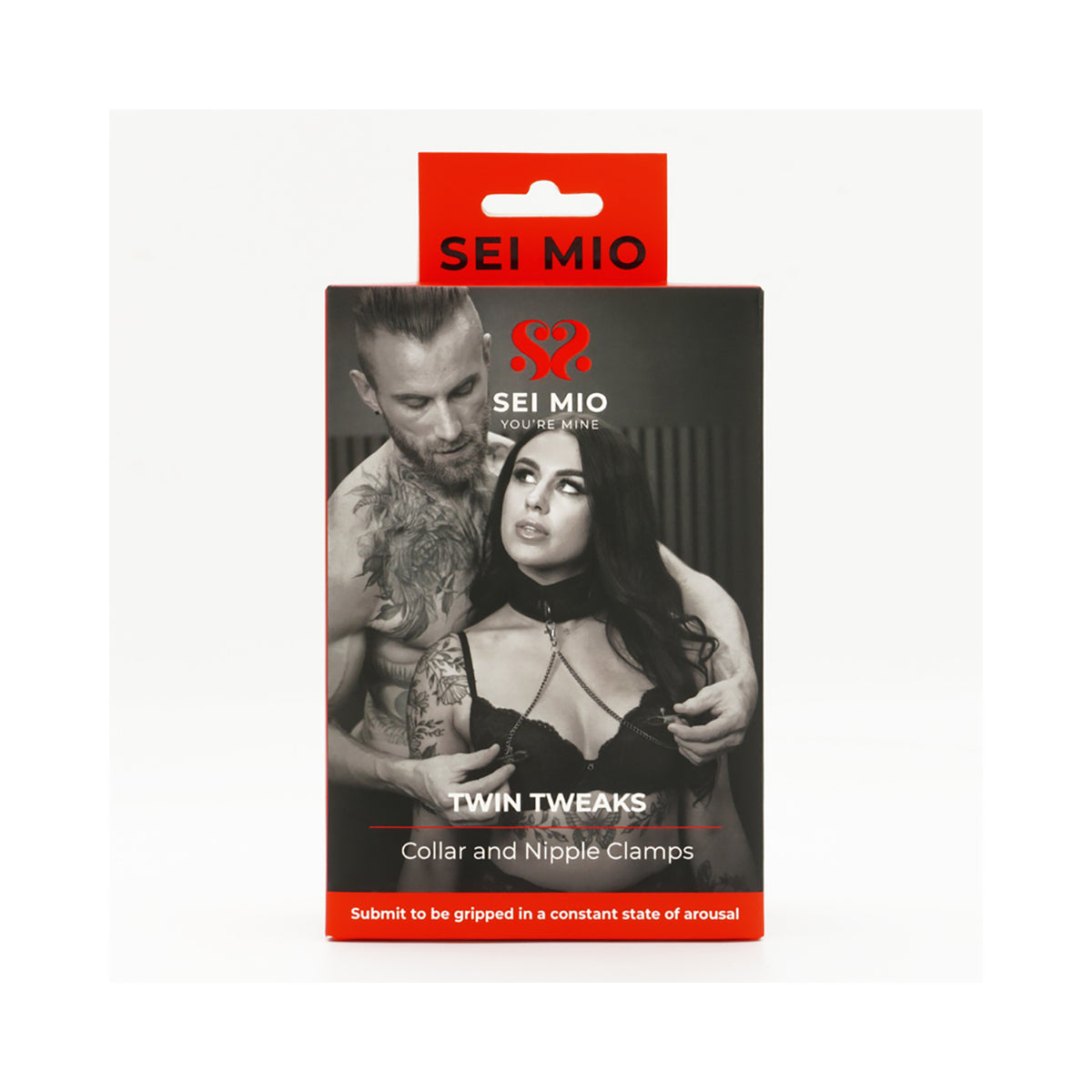 SEI MIO Twin Tweaks Velvet Collar with Nipple Clamps