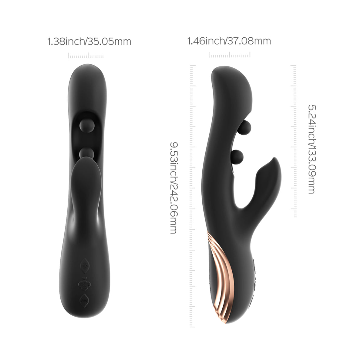 Honey Play Box Gem Pressure Sensing App-Controlled Twin Balls Rabbit Black