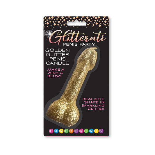 Gold Giltter Penis Candle