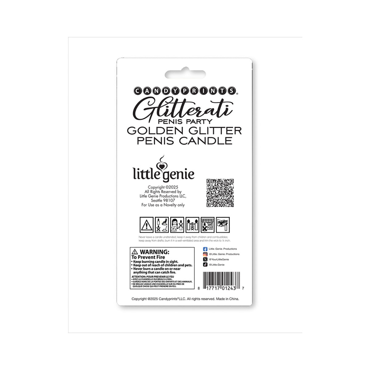 Gold Giltter Penis Candle