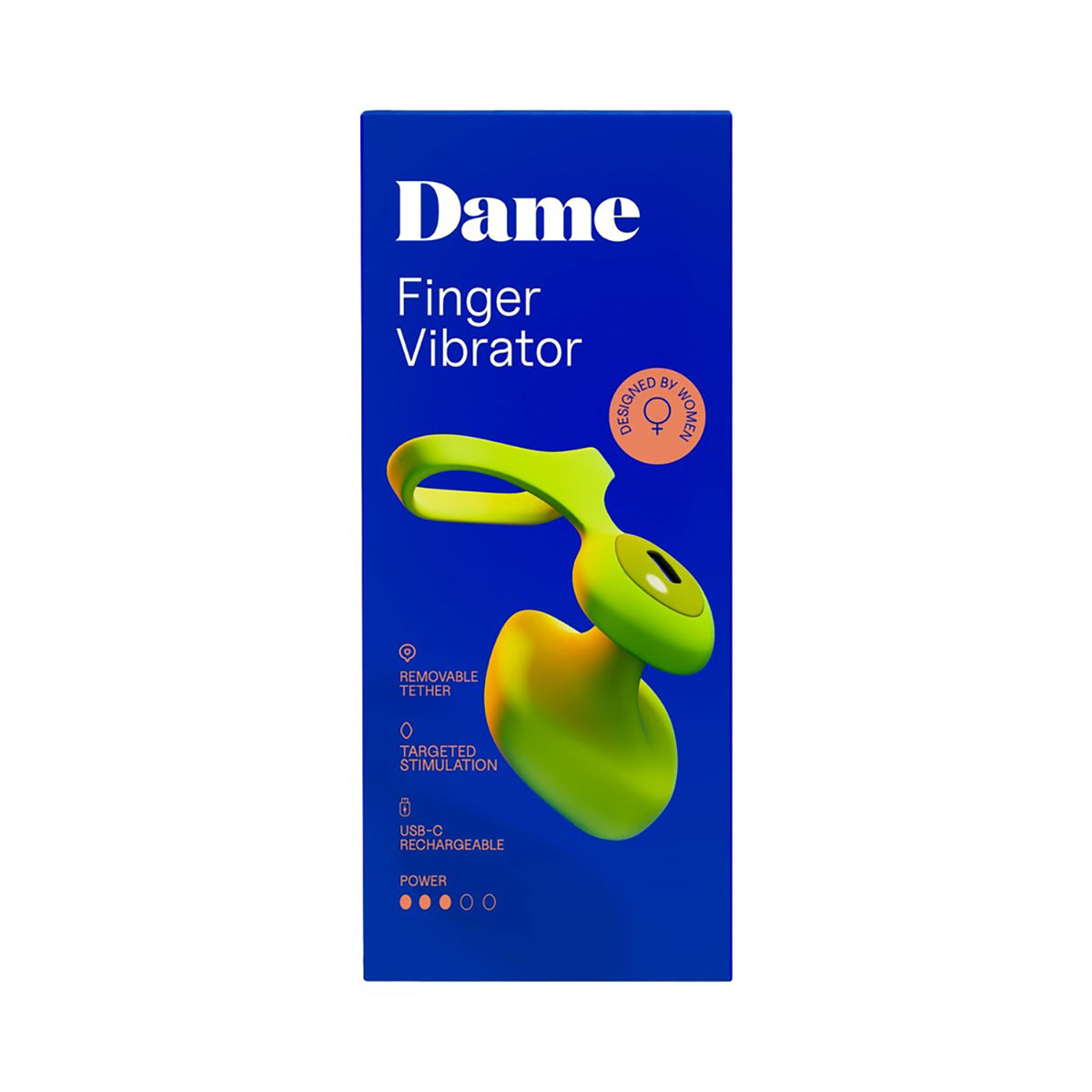 Dame Fin 2.0 Finger Vibrator Citrus