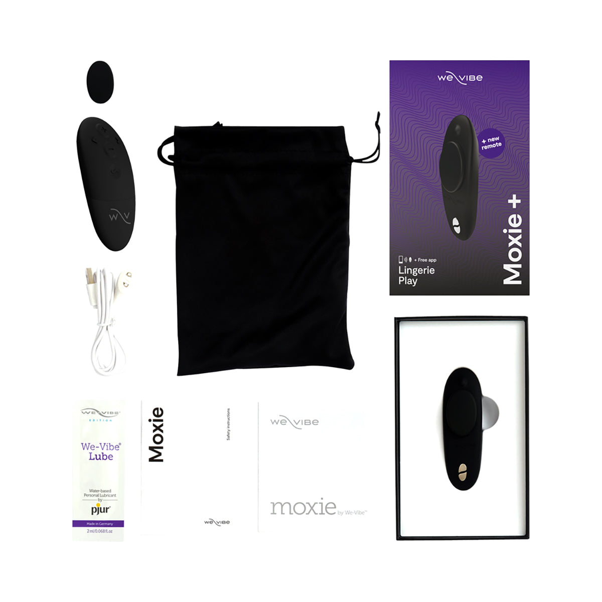 We-Vibe Moxie+ Wearable Clitoral Vibrator Satin Black