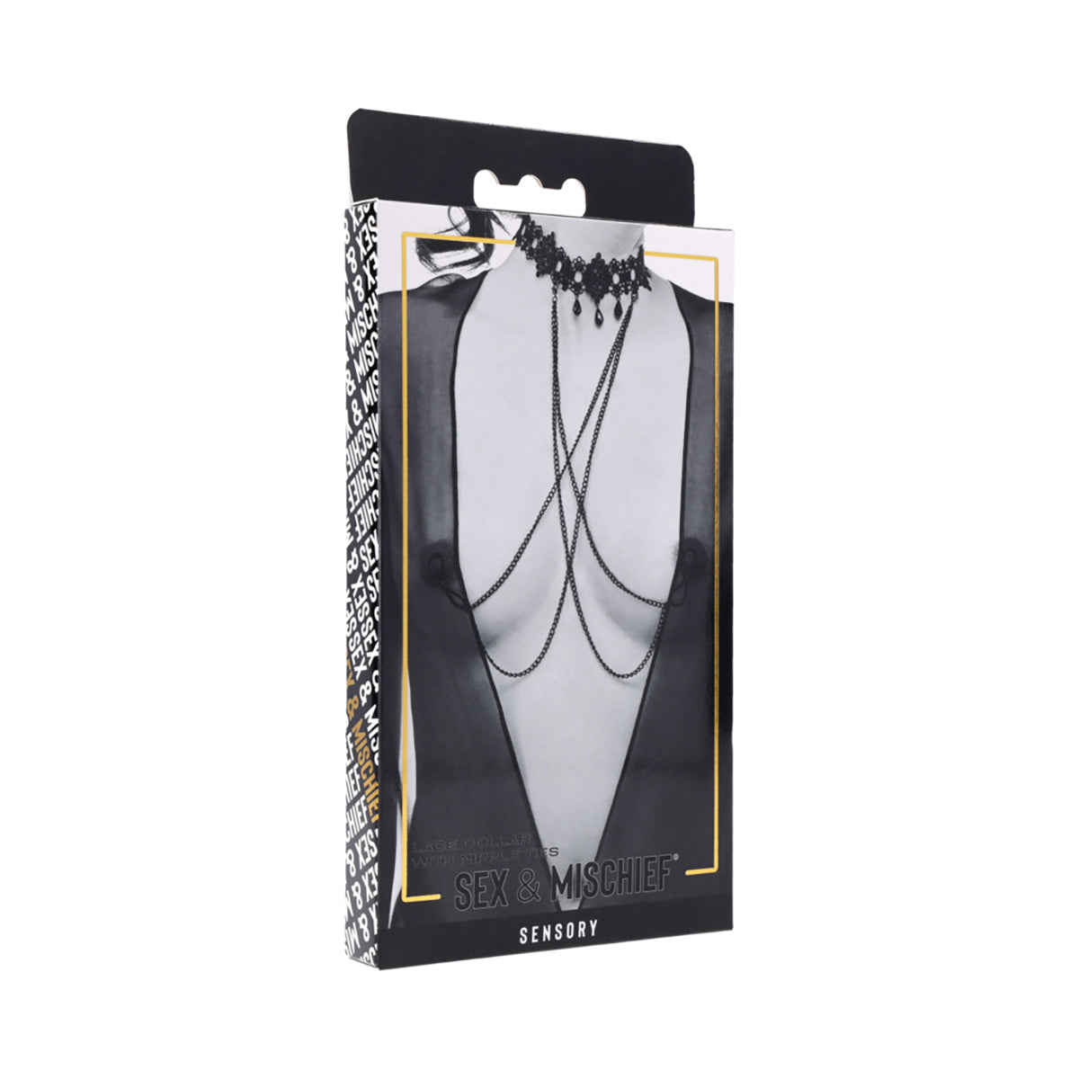 Sportsheets Sex & Mischief Lace Collar with Nipple Ties