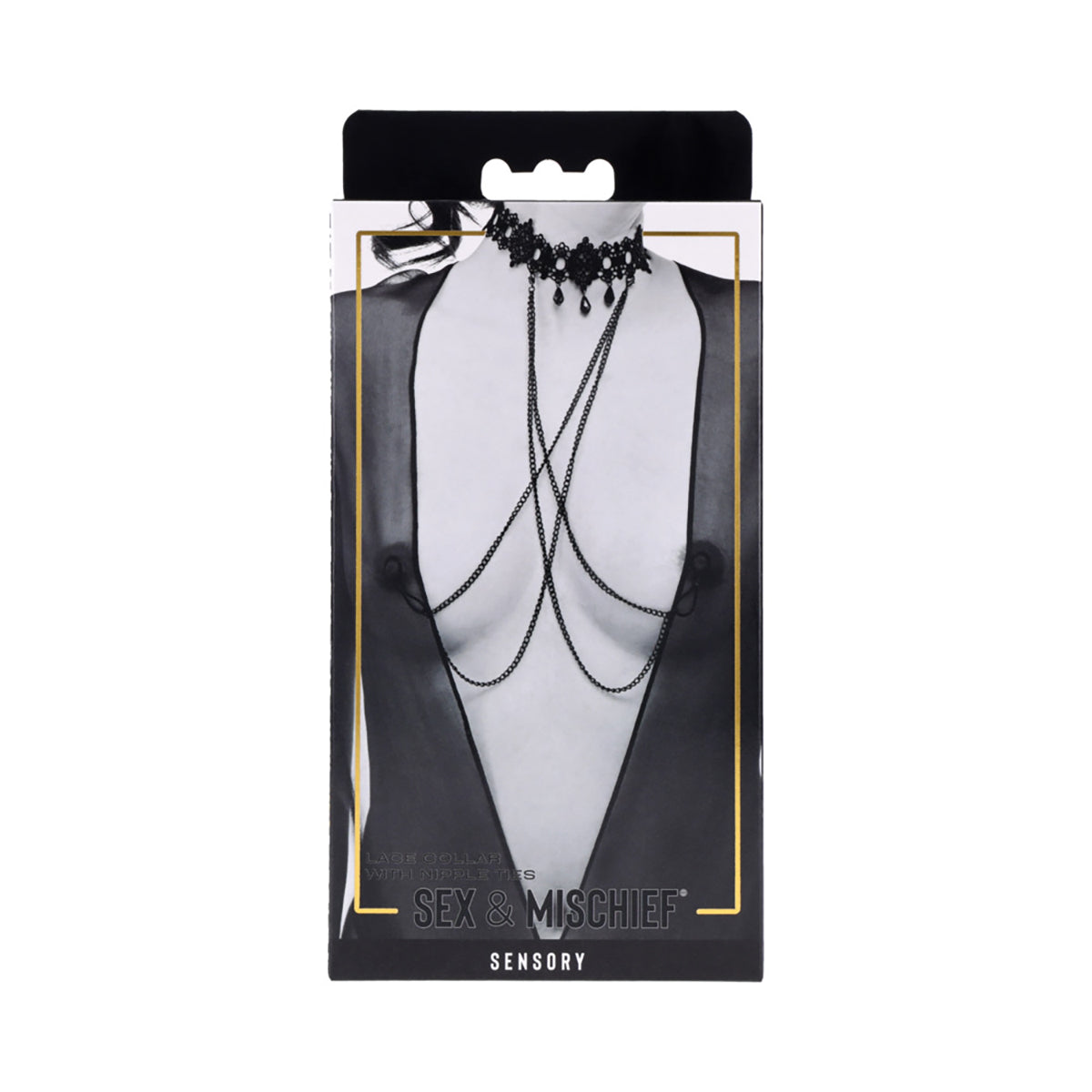 Sportsheets Sex & Mischief Lace Collar with Nipple Ties