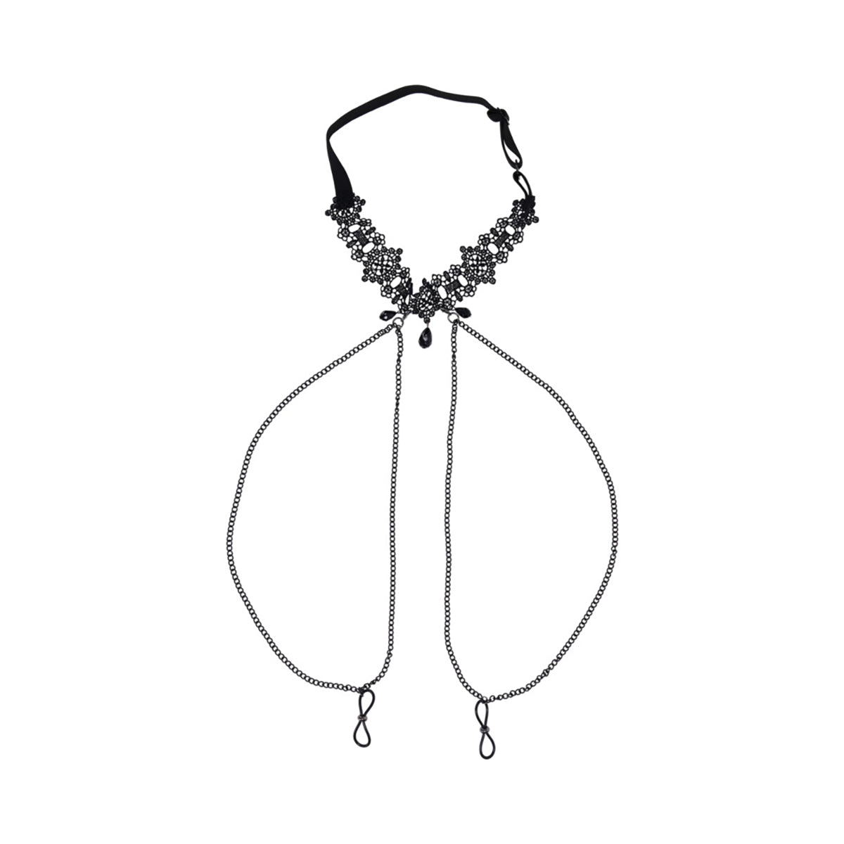 Sportsheets Sex & Mischief Lace Collar with Nipple Ties