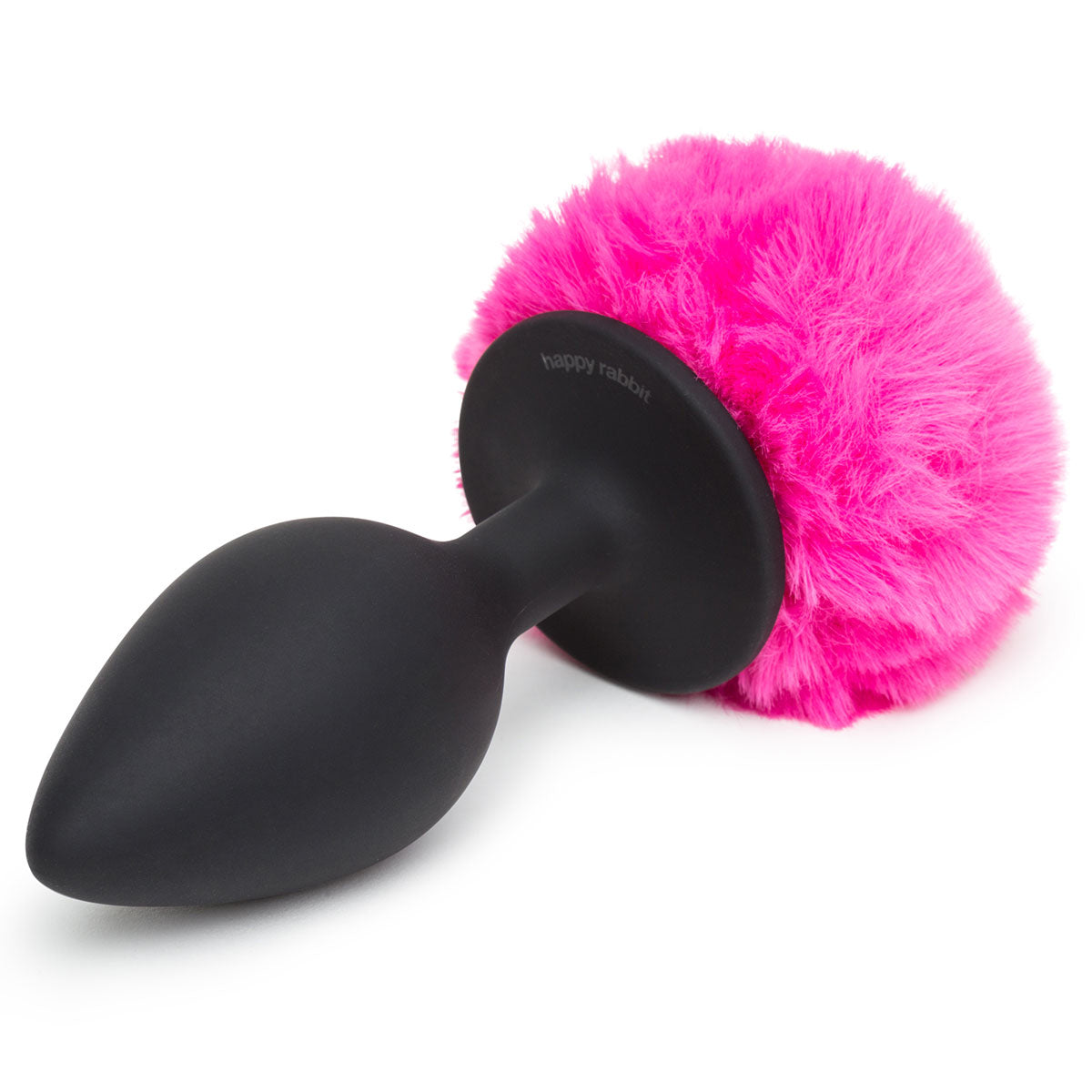 Happy Rabbit Butt Plug Black/Pink Tail Large